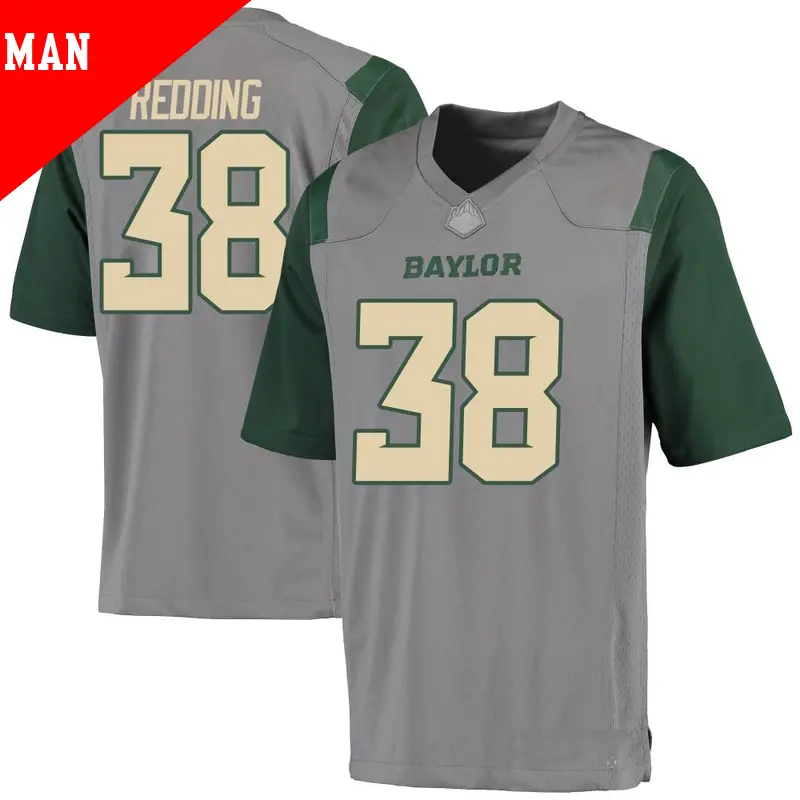 Men's ＃38 Jacob Redding Baylor Bears Game Gray Football College Jersey