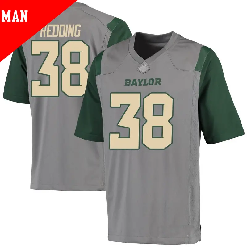 Men's ＃38 Jacob Redding Baylor Bears Replica Gray Football College Jersey