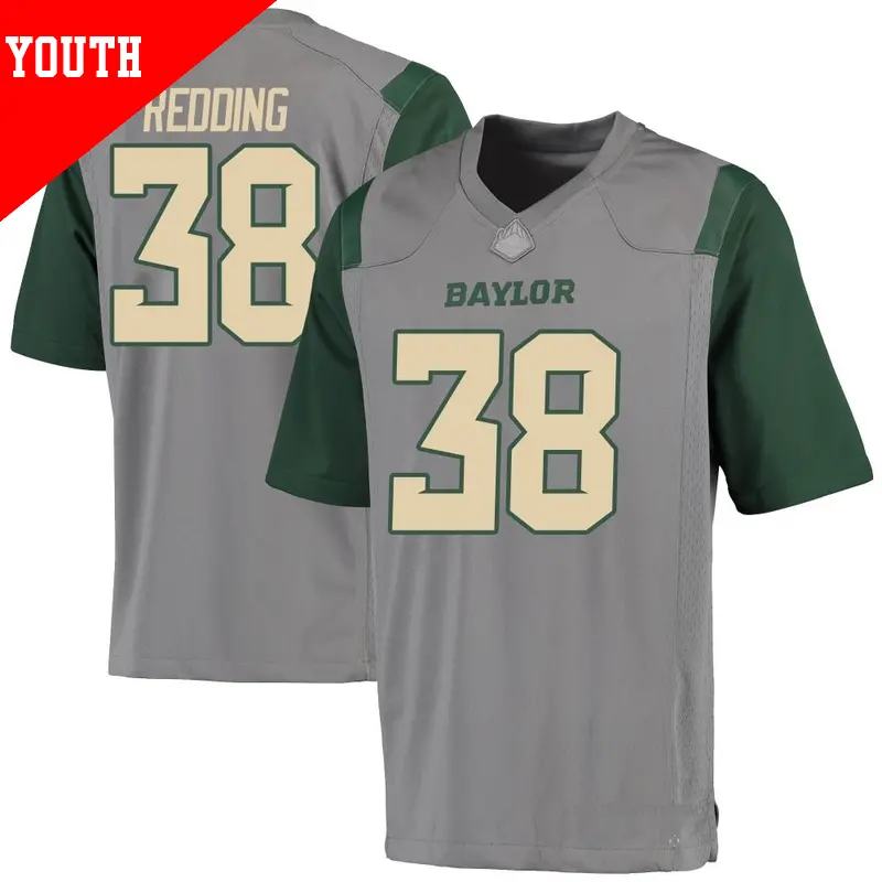 Youth ＃38 Jacob Redding Baylor Bears Game Gray Football College Jersey